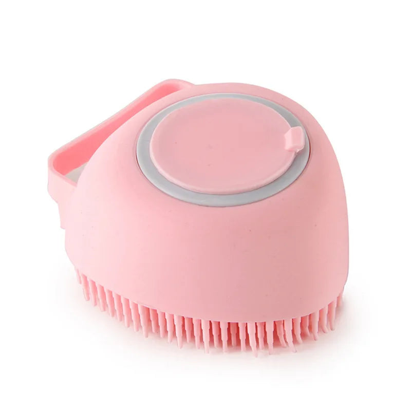 Silicone Pet Bath Massage Brush - Soft Grooming Tool for Dogs & Cats