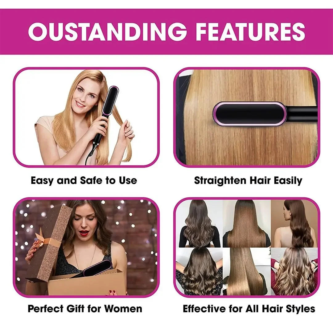 Professional Thermostatic Hair Straightening Brush