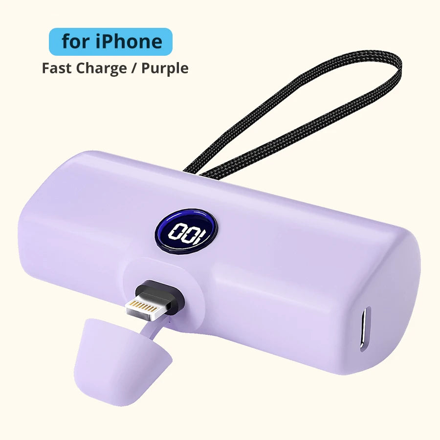 Portable Charger with Built-in Plug - PD Fast Charging