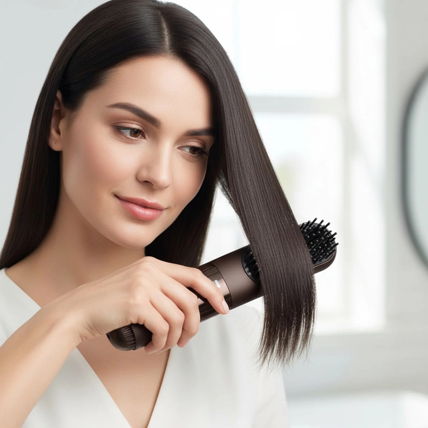 Cordless Hair Straightening Brush - USB Rechargeable
