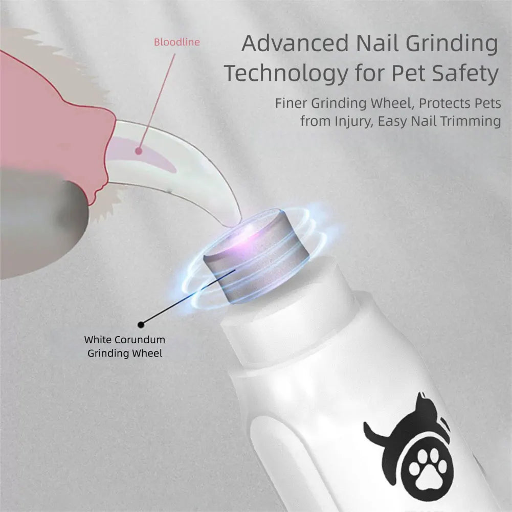 3-Speed Electric Pet Nail Grinder & Rechargeable Trimmer