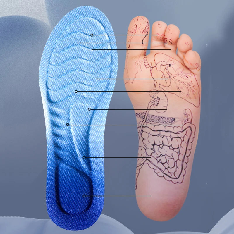 4D Cloud Sports Insoles (PU, Shock Absorbing, Breathable) — Running & Orthopedic Care