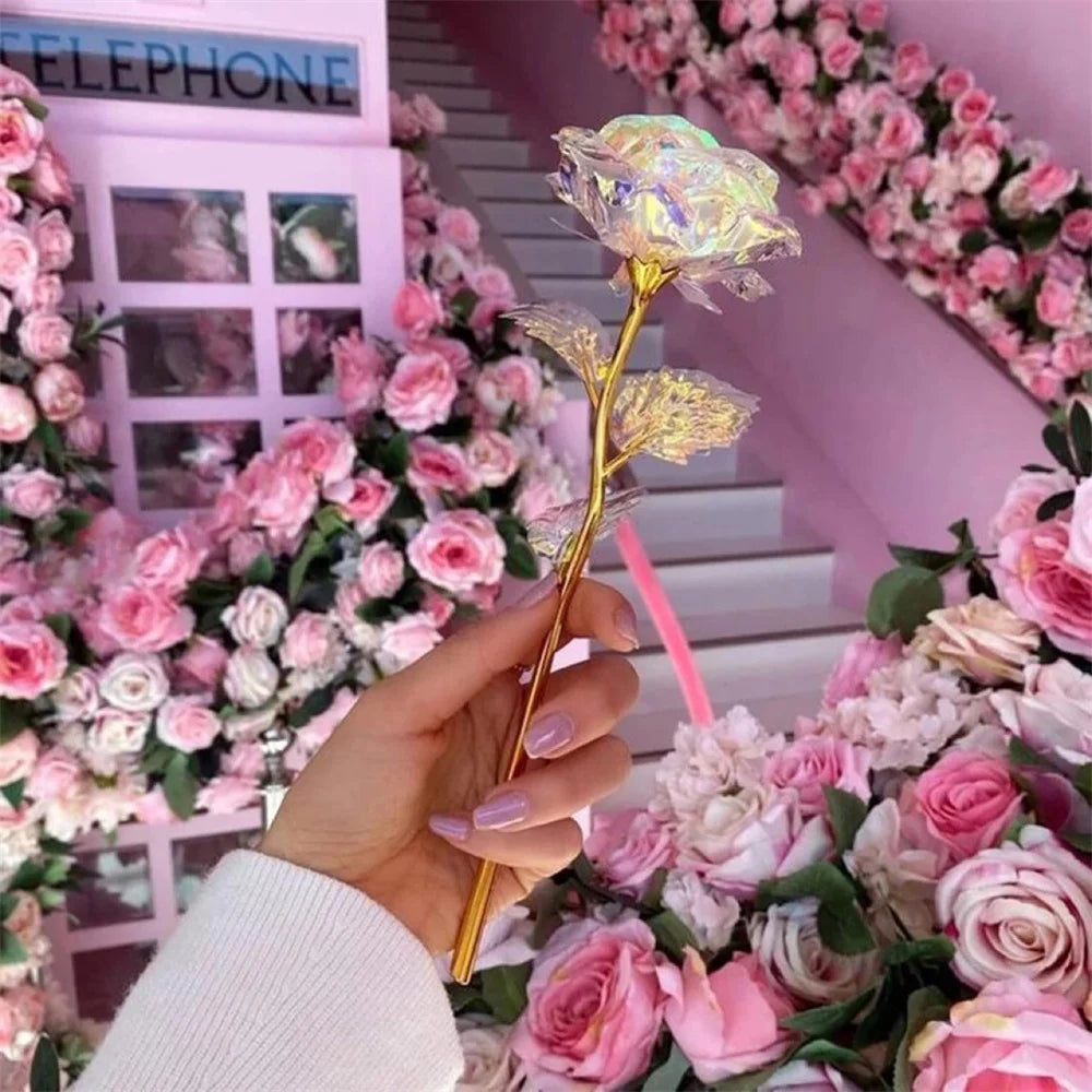 Gold Foil Artificial Rose (24K Look) — Wedding/Valentine’s/Mother’s Day Decor