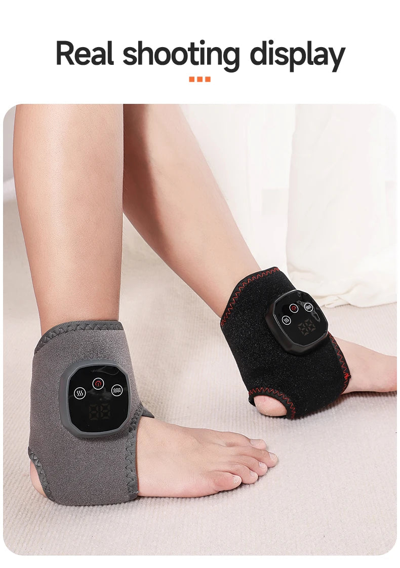 Electric Heat & Vibration Ankle Massager (Heated Wrap/Brace)