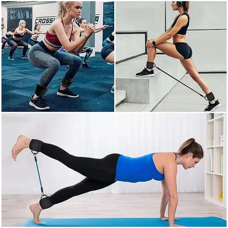 Resistance Band Set (Ankle Straps, Fitness Yoga Elastic Bands for Home Gym)