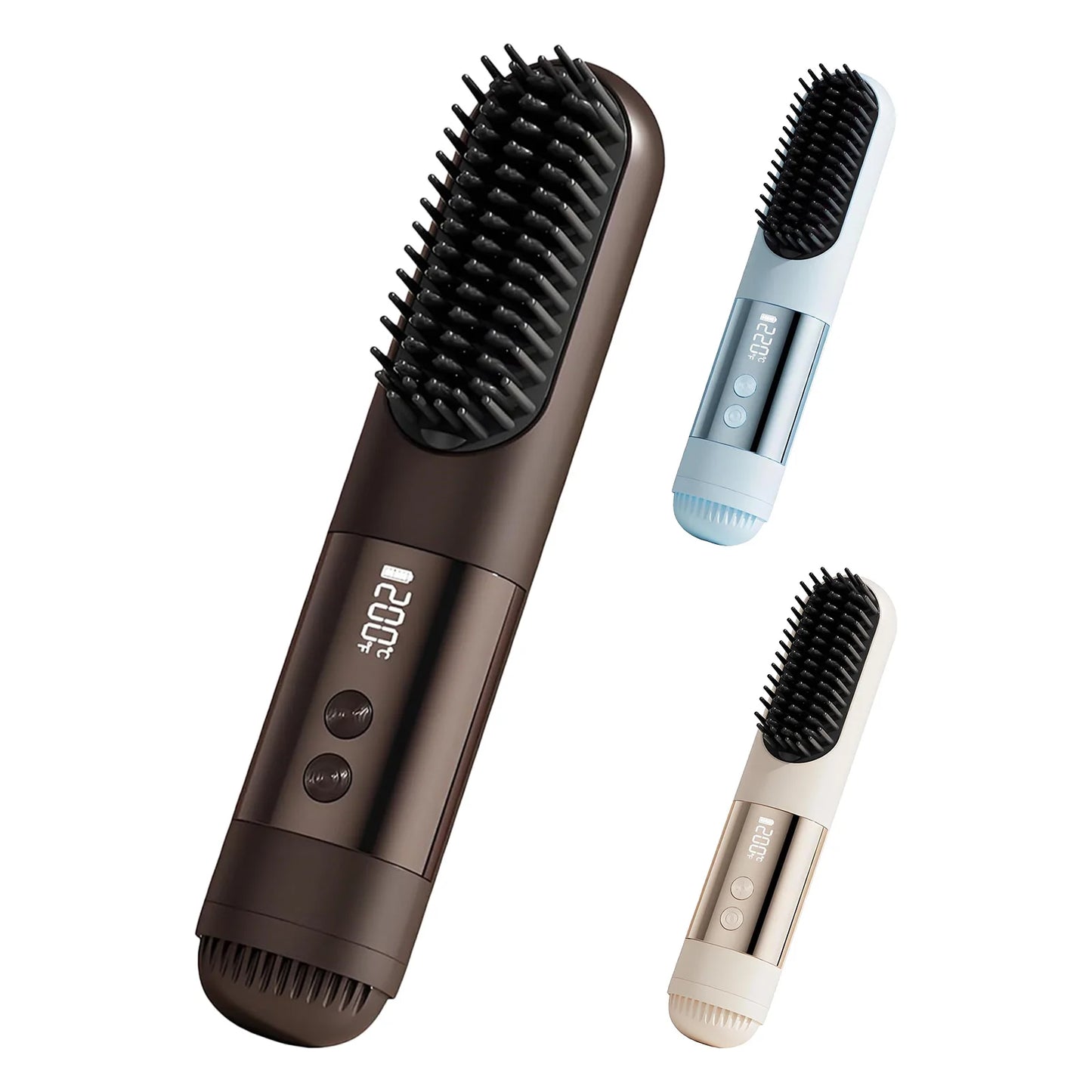 Cordless Hair Straightening Brush - USB Rechargeable