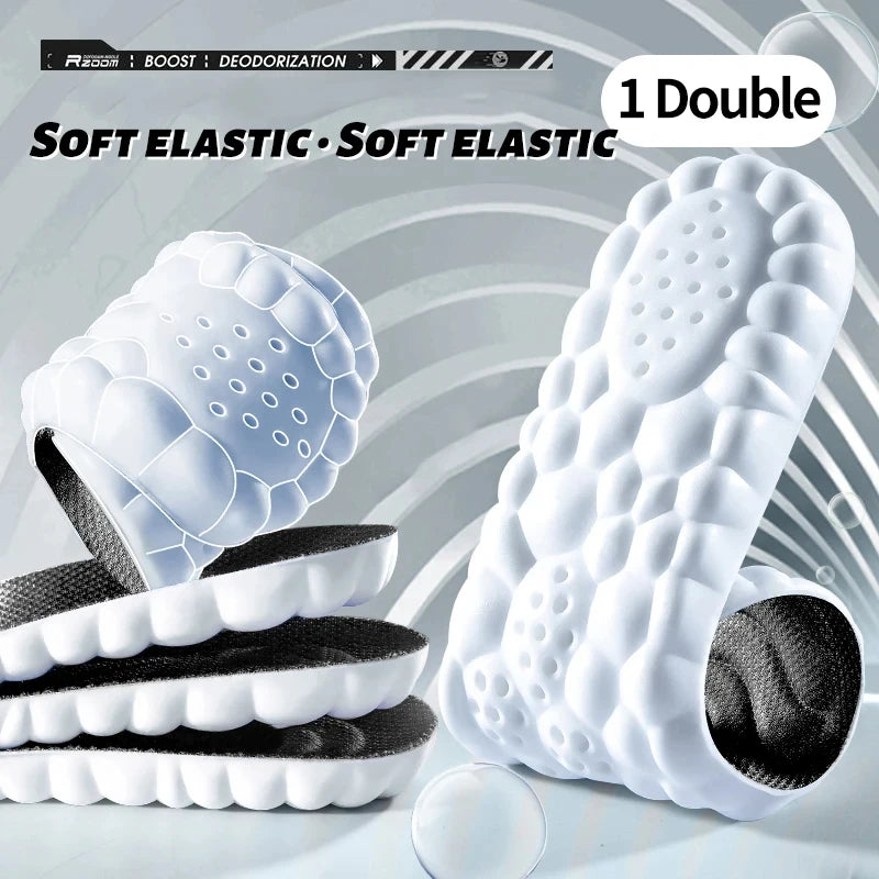 4D Cloud Sports Insoles (PU, Shock Absorbing, Breathable) — Running & Orthopedic Care