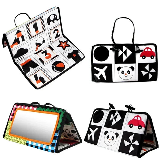 Black & White Tummy Time Sensory Floor Mirror
