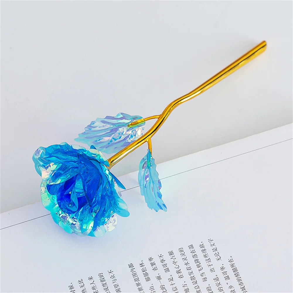 Gold Foil Artificial Rose (24K Look) — Wedding/Valentine’s/Mother’s Day Decor