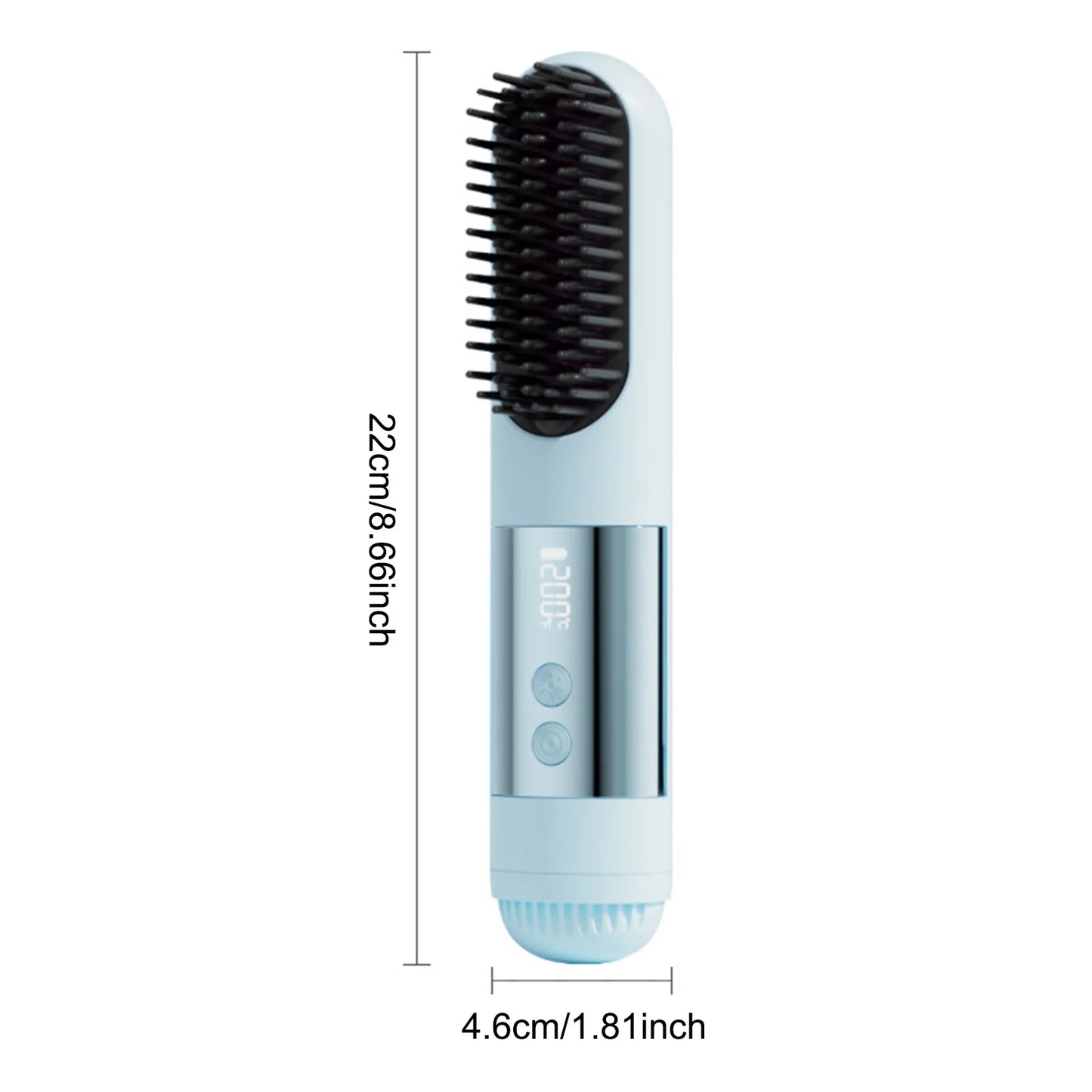 Cordless Hair Straightening Brush - USB Rechargeable
