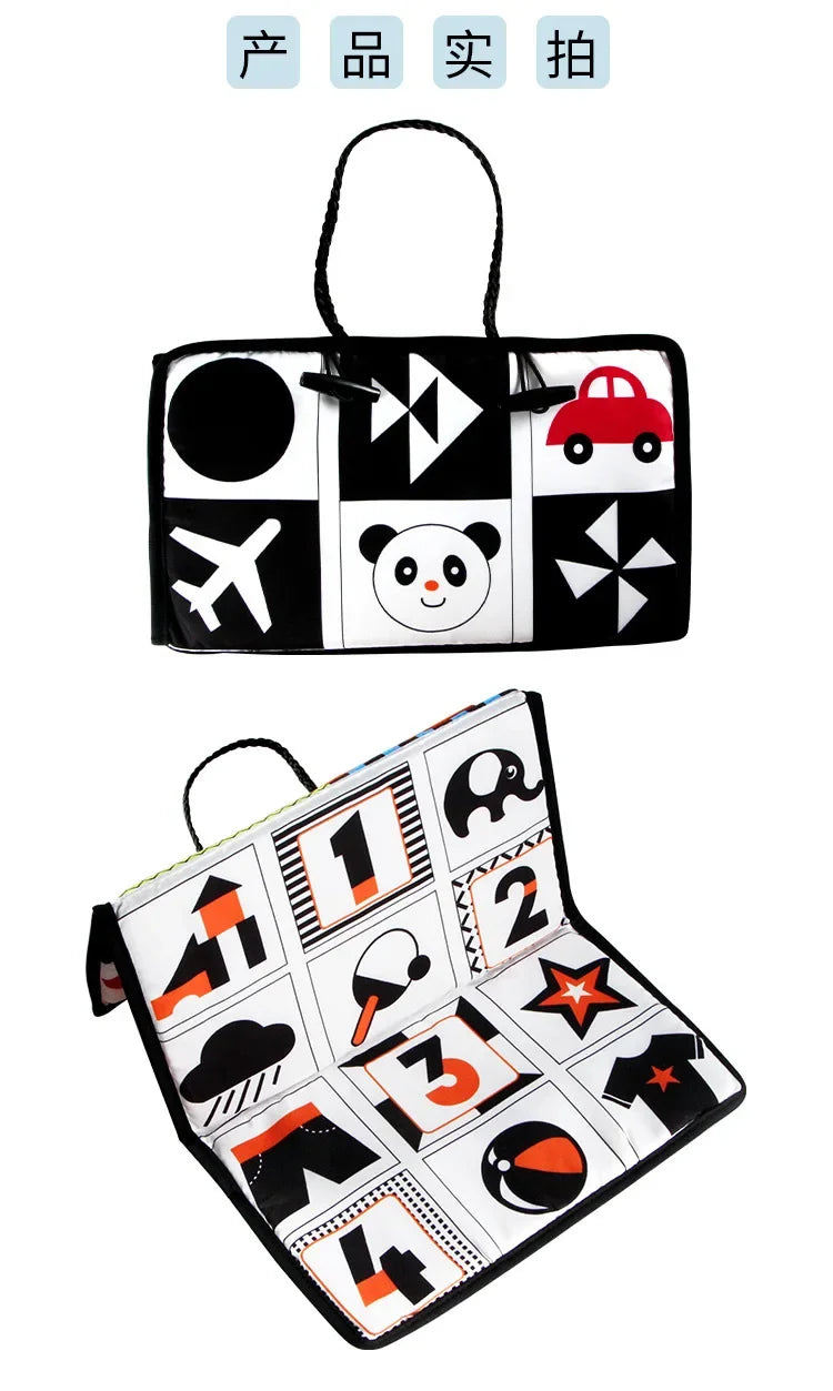 Black & White Tummy Time Sensory Floor Mirror
