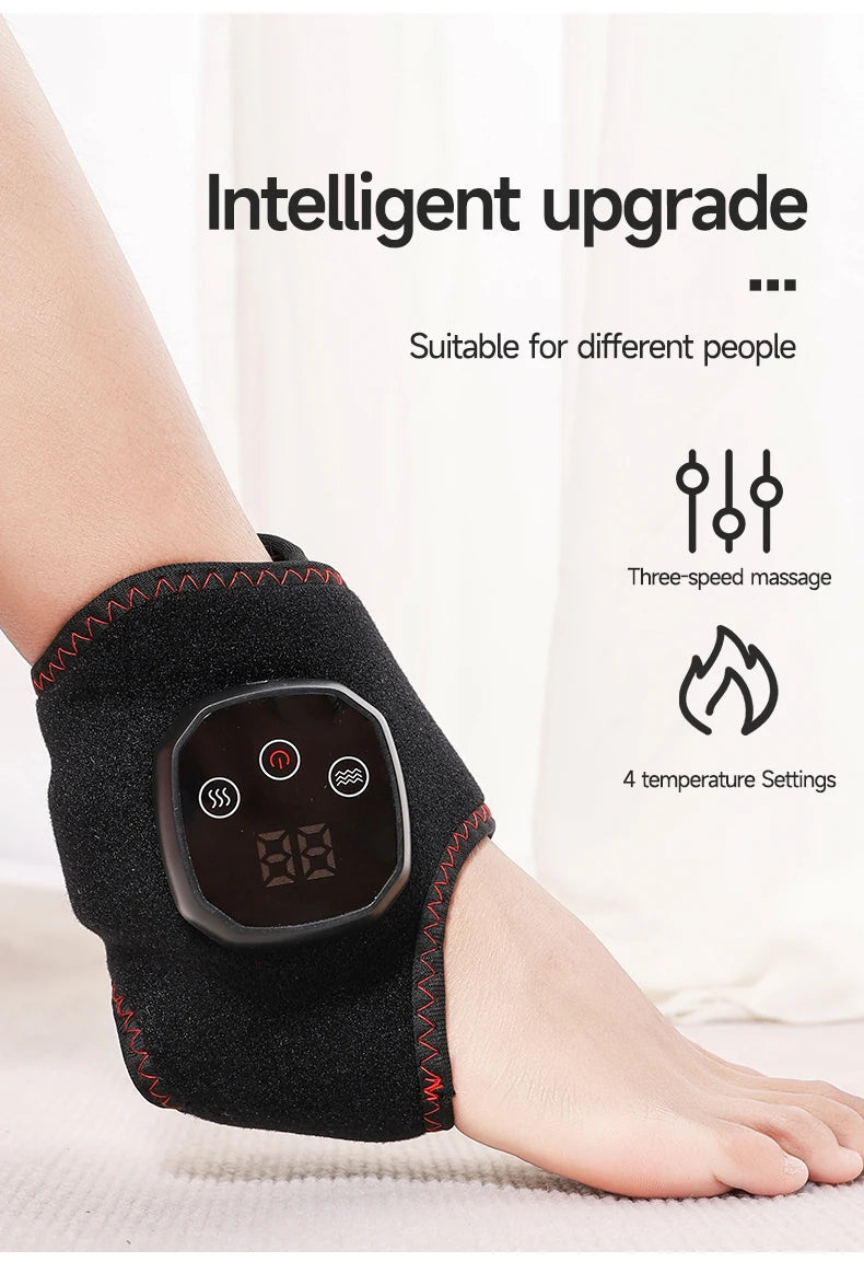 Electric Heat & Vibration Ankle Massager (Heated Wrap/Brace)