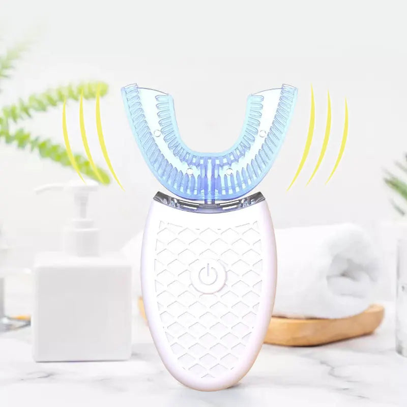 Sonic Electric U-Type Toothbrush (Silicone Head, 360°) — USB Rechargeable, Waterproof
