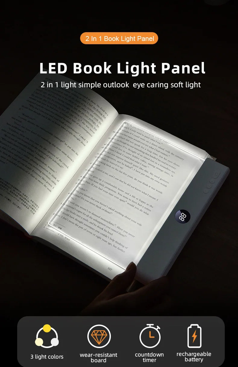 Smart LED Flat Reading Light - Eye-Friendly