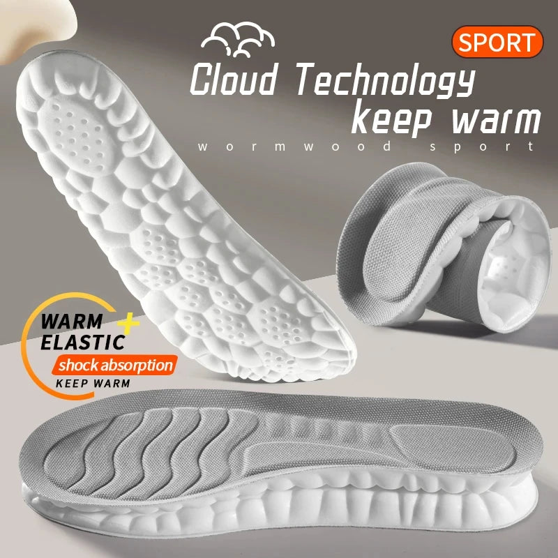 4D Cloud Sports Insoles (PU, Shock Absorbing, Breathable) — Running & Orthopedic Care