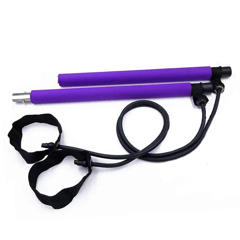 Adjustable Pilates Bar with Resistance Bands