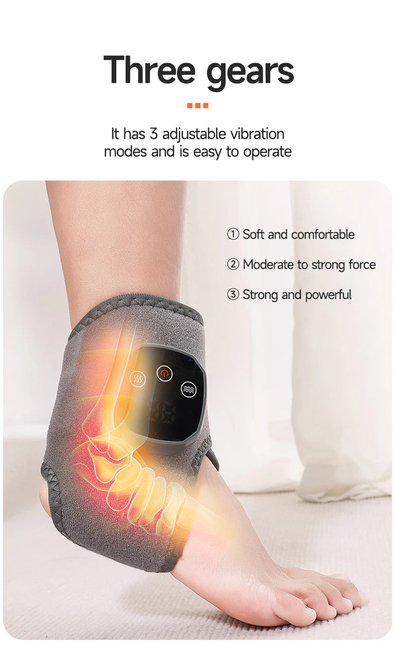 Electric Heat & Vibration Ankle Massager (Heated Wrap/Brace)