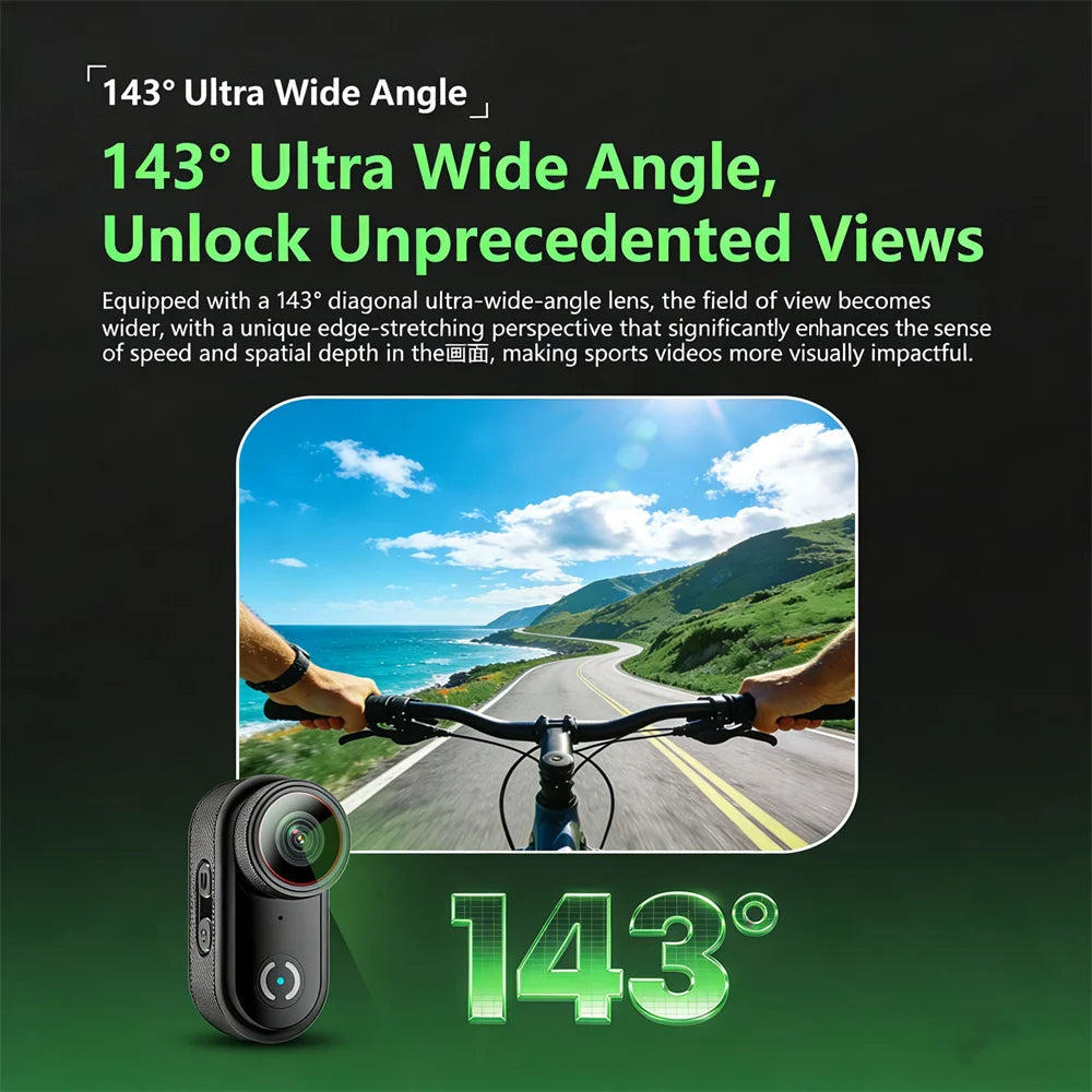 4K Magnetic Thumb Action Camera with Screen