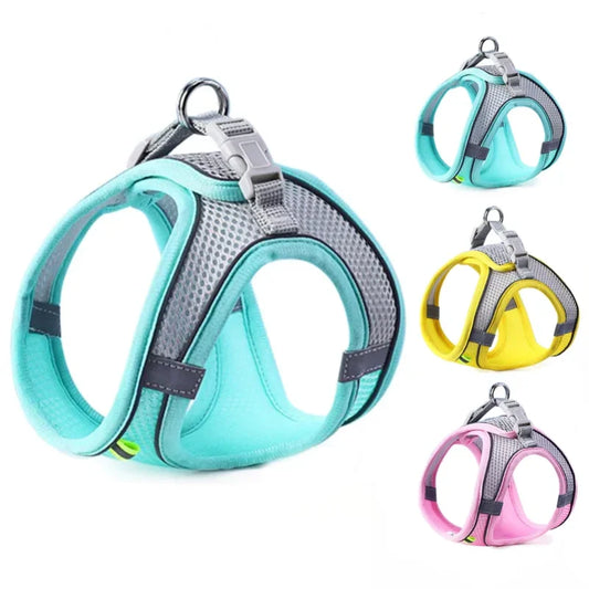 Reflective & Breathable Adjustable Pet Harness Vest with Leash Set