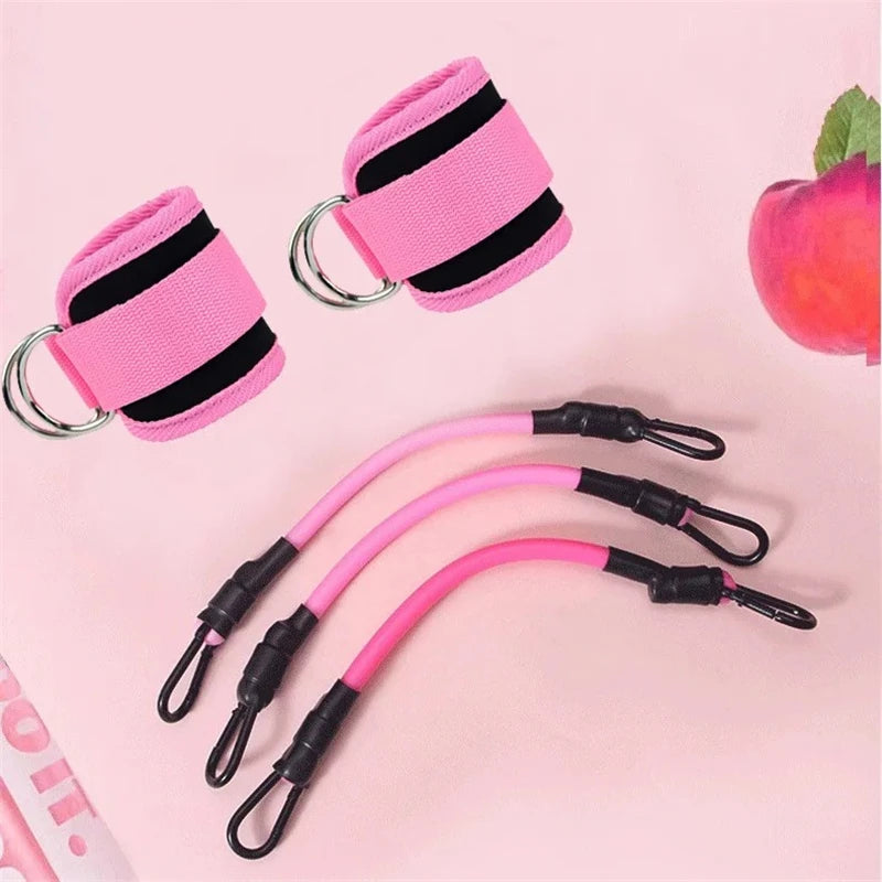 Resistance Band Set (Ankle Straps, Fitness Yoga Elastic Bands for Home Gym)