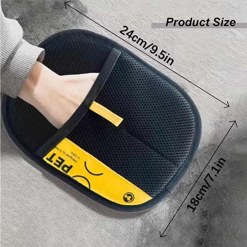 2-in-1 Reusable Pet Hair Remover Glove & Lint Roller Brush