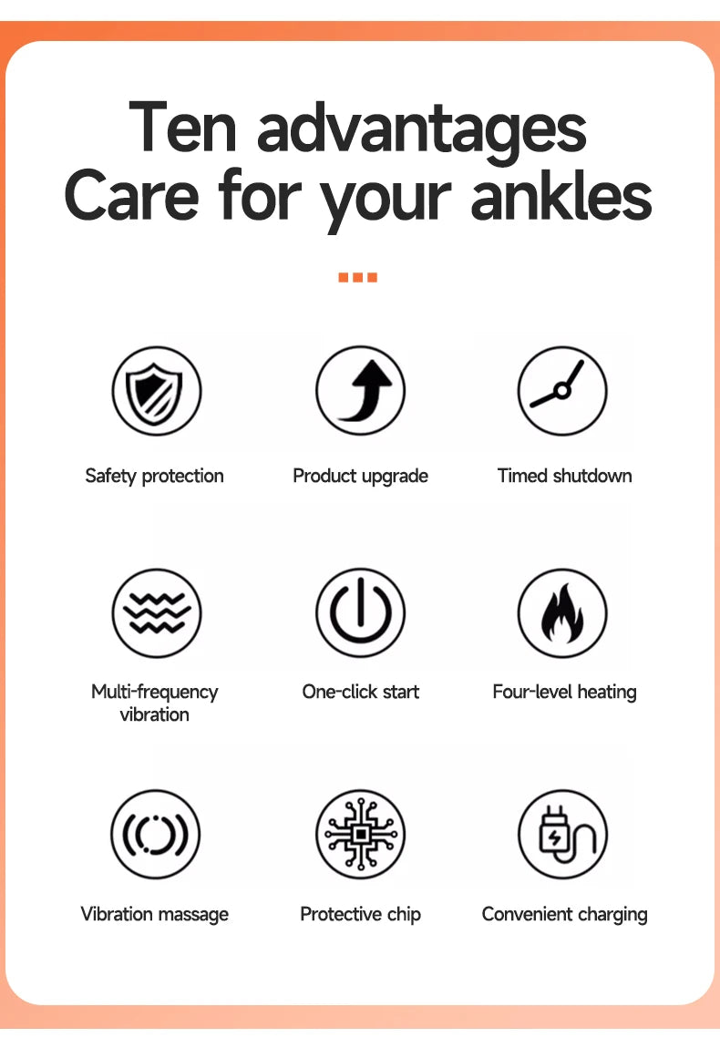 Electric Heat & Vibration Ankle Massager (Heated Wrap/Brace)