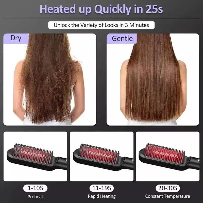 Professional Thermostatic Hair Straightening Brush