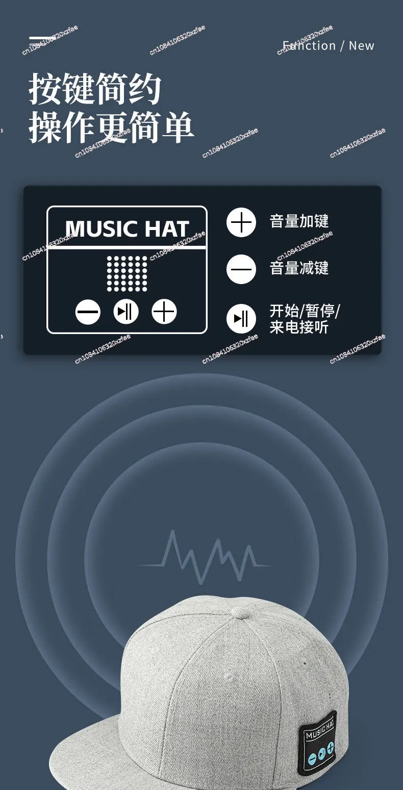 Wireless Bluetooth 5.4 Dual-Speaker Sports Music Hat