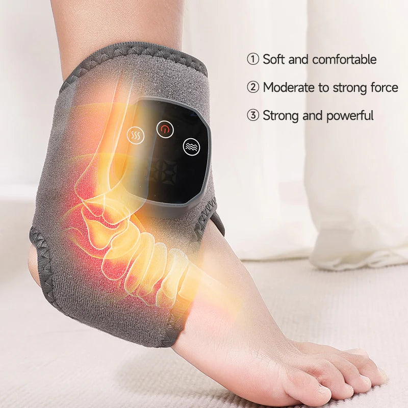 Electric Heat & Vibration Ankle Massager (Heated Wrap/Brace)