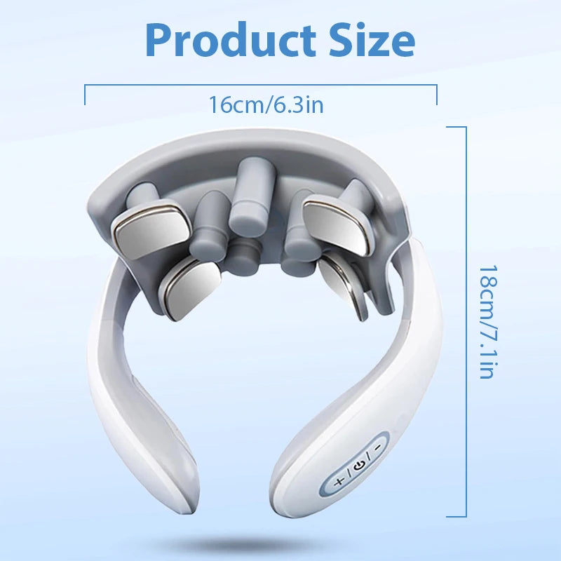 Electric Neck & Shoulder Massager (TENS Pulse + Heating, Hot Compress)