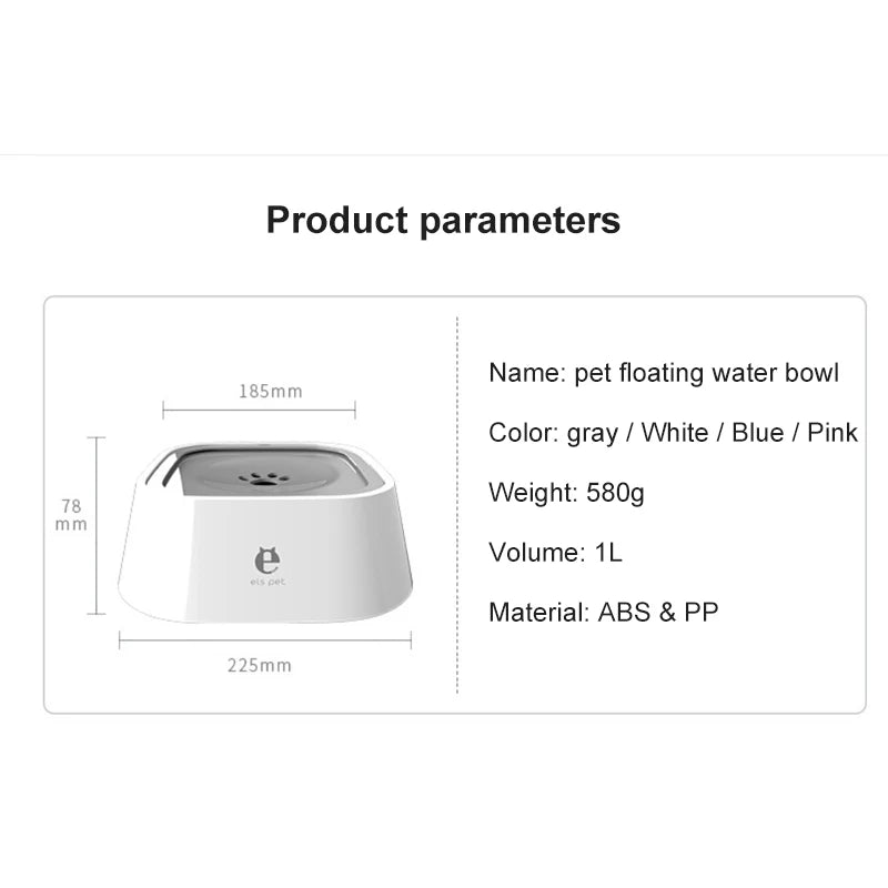 1.5L Pet Floating Non-Wetting Mouth Water Bowl