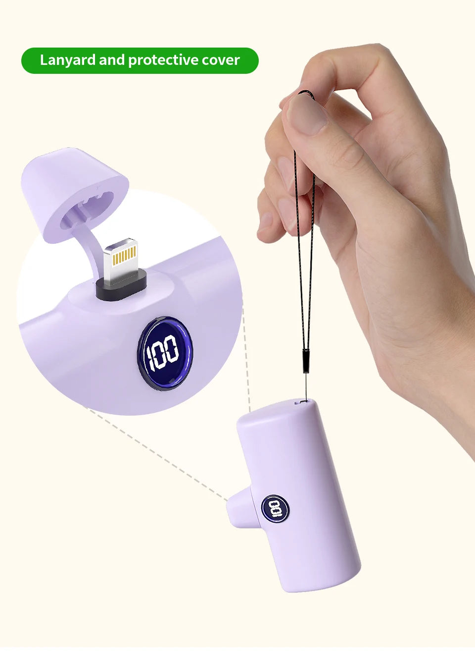 Portable Charger with Built-in Plug - PD Fast Charging