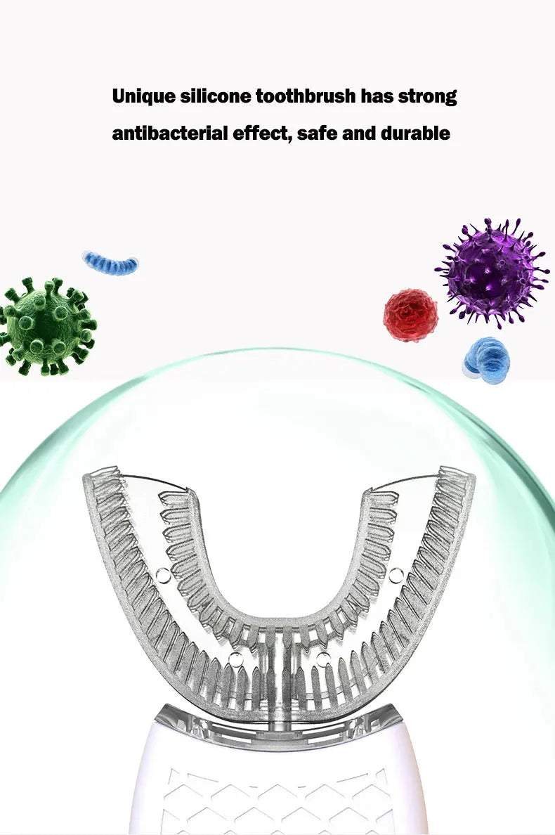Sonic Electric U-Type Toothbrush (Silicone Head, 360°) — USB Rechargeable, Waterproof