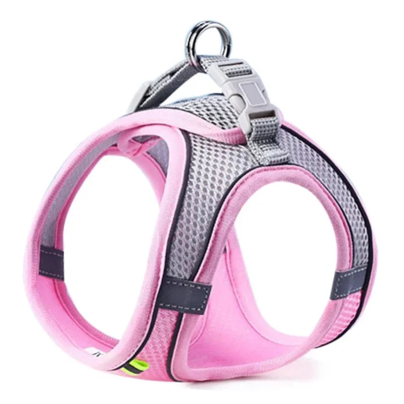 Reflective & Breathable Adjustable Pet Harness Vest with Leash Set