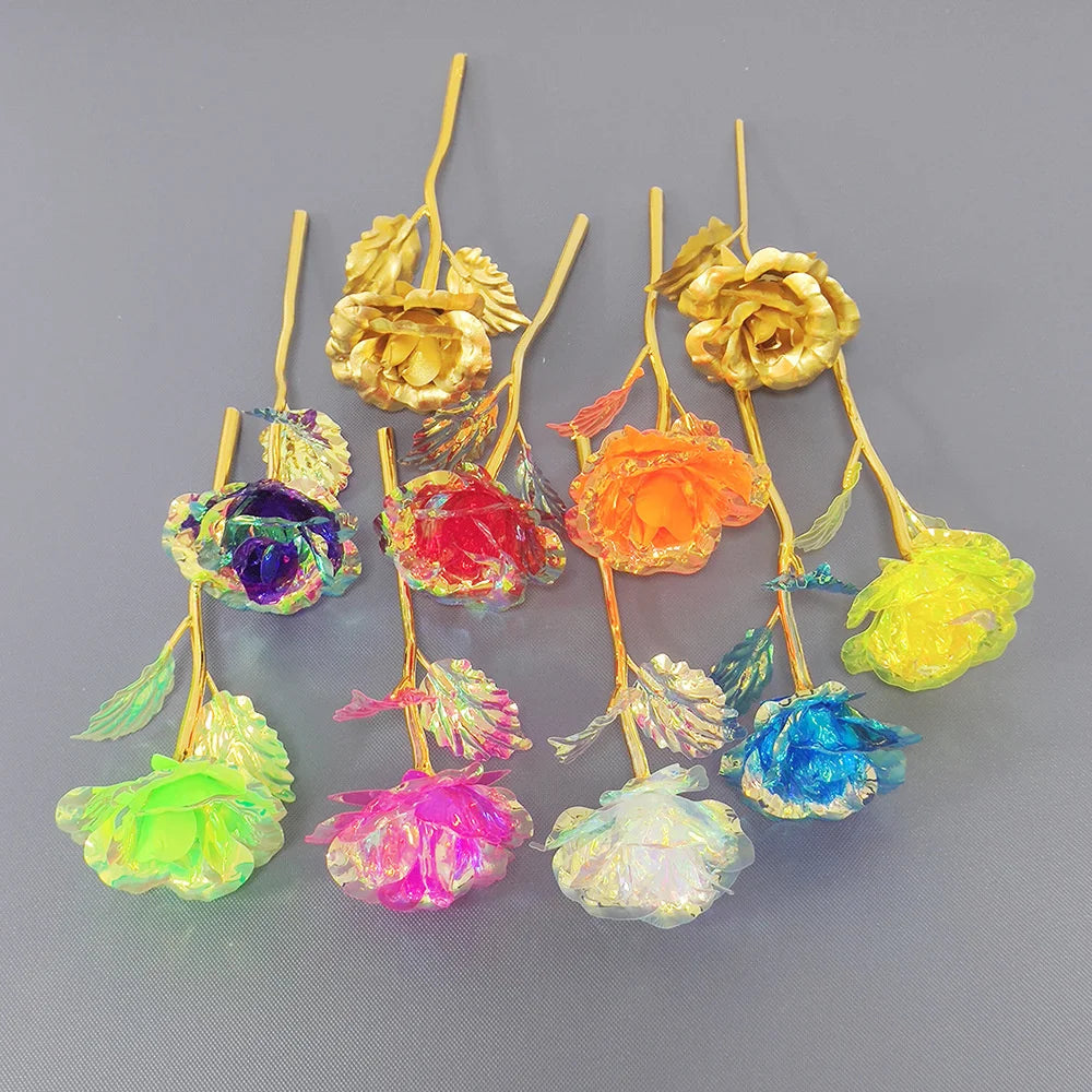 Gold Foil Artificial Rose (24K Look) — Wedding/Valentine’s/Mother’s Day Decor