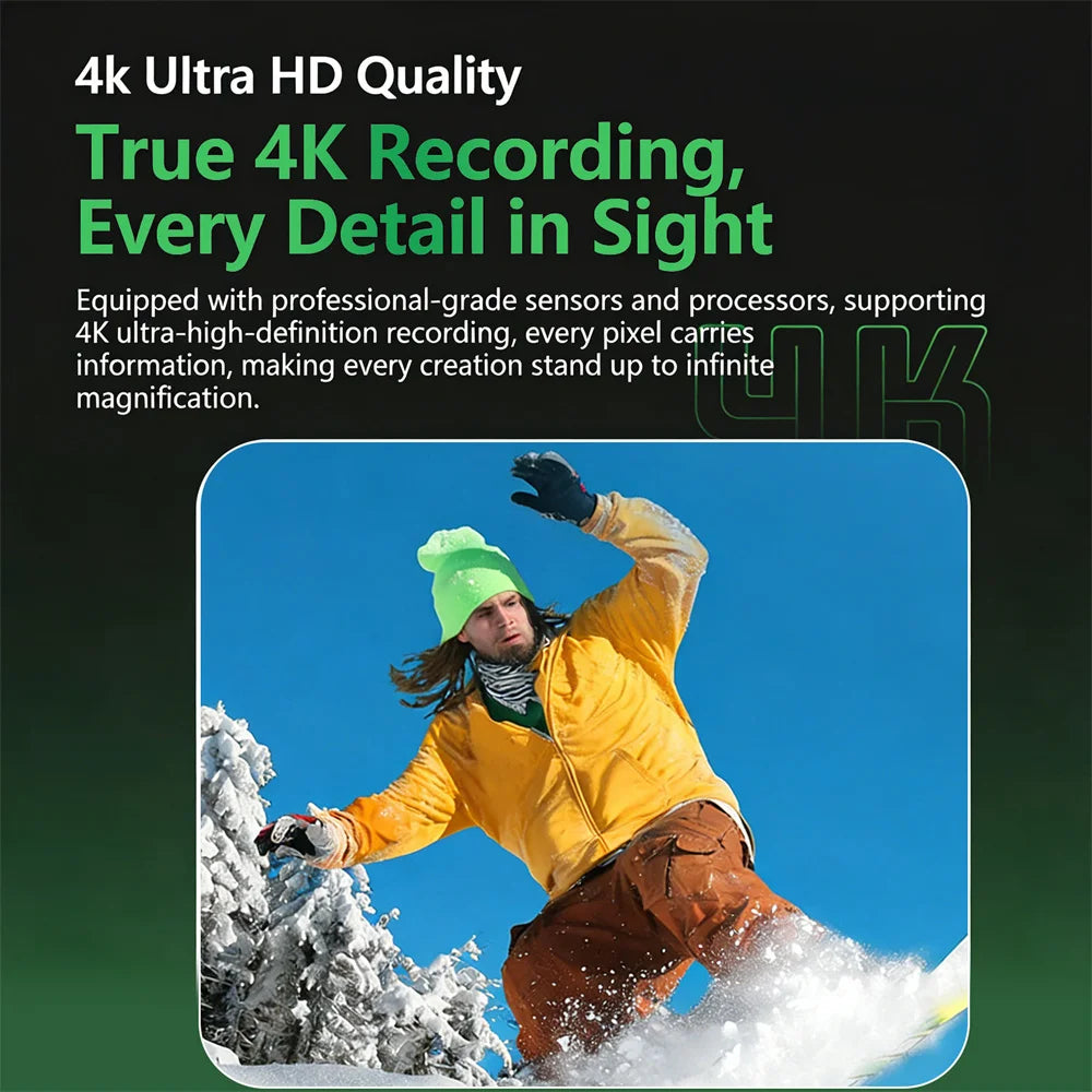 4K Magnetic Thumb Action Camera with Screen