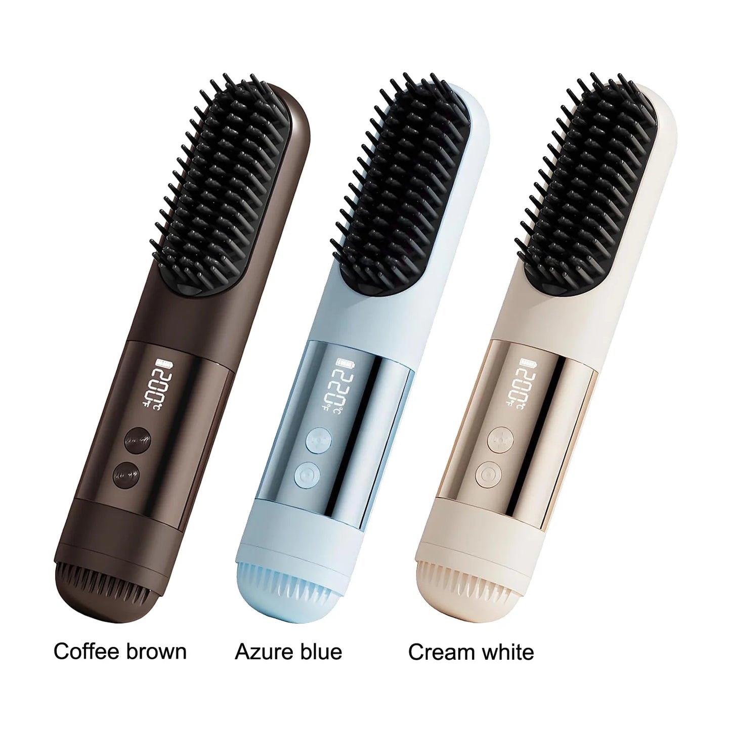 Cordless Hair Straightening Brush - USB Rechargeable