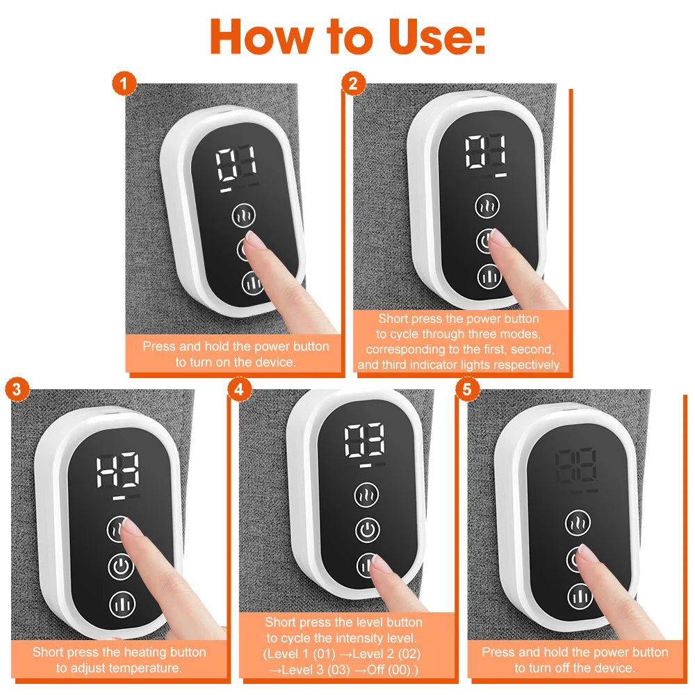 Cordless 360° Airbag Compression Leg Massager (3 Modes, Heating)