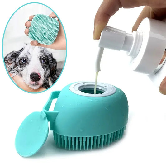 Silicone Pet Bath Massage Brush - Soft Grooming Tool for Dogs & Cats