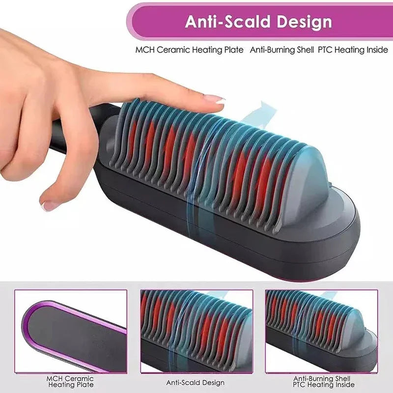 Professional Thermostatic Hair Straightening Brush