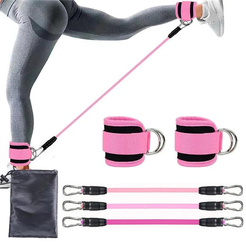 Resistance Band Set (Ankle Straps, Fitness Yoga Elastic Bands for Home Gym)