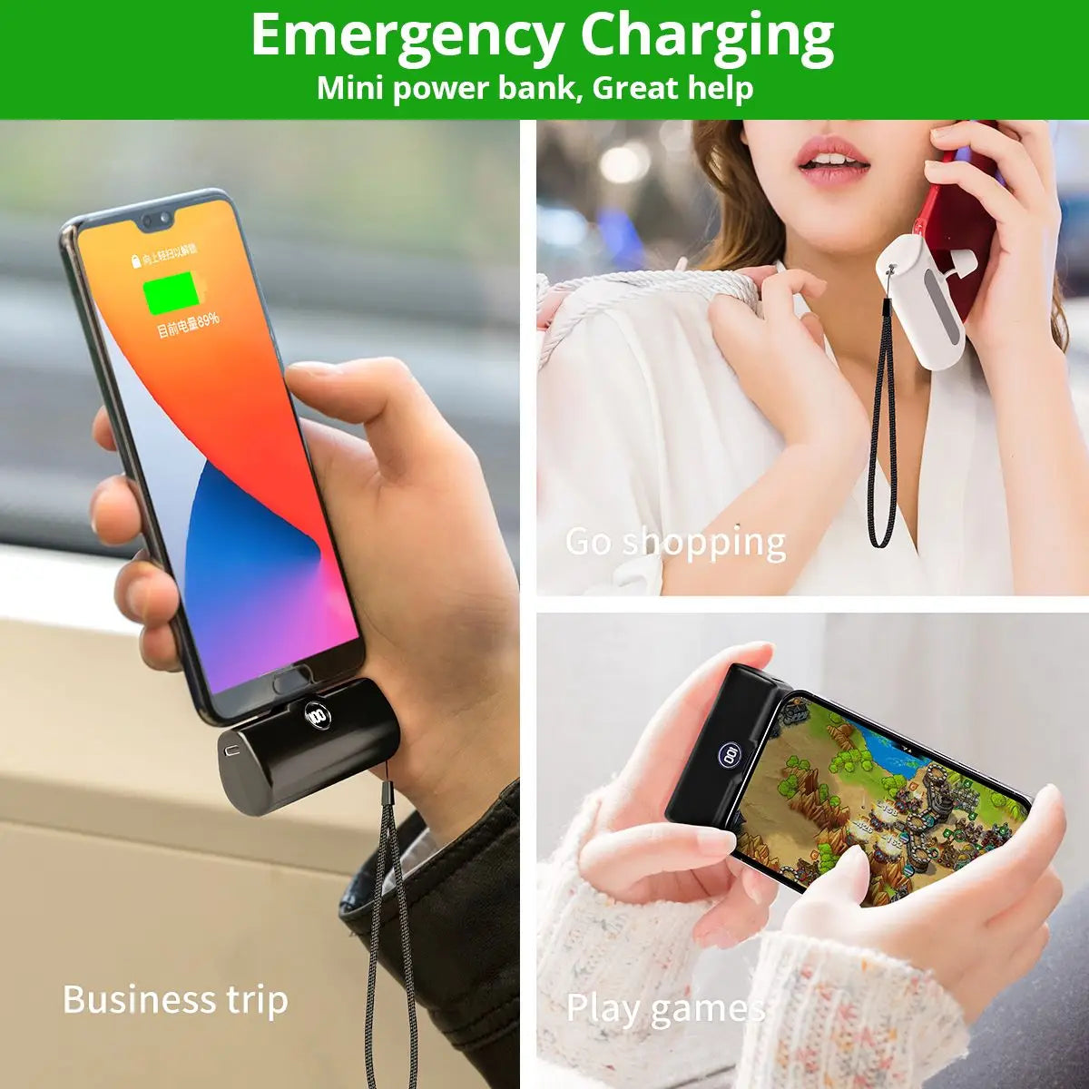 Portable Charger with Built-in Plug - PD Fast Charging