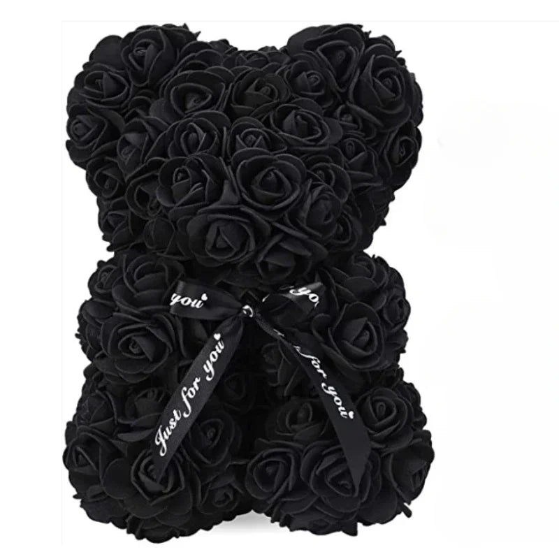 Eternal Rose Teddy Bear (Artificial) — Mom Gift & Room Decor