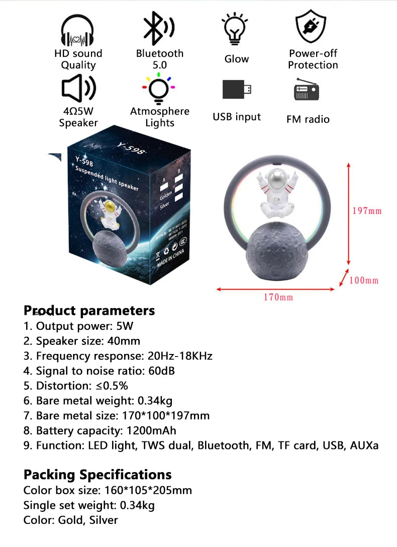 UTHAI Magnetic Levitation Astronaut Bluetooth Speaker