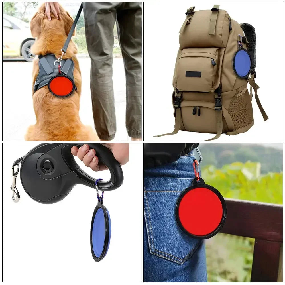 350ML Foldable Silicone Pet Travel Bowl with Carabiner