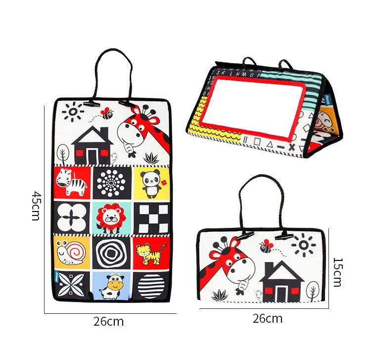 Black & White Tummy Time Sensory Floor Mirror