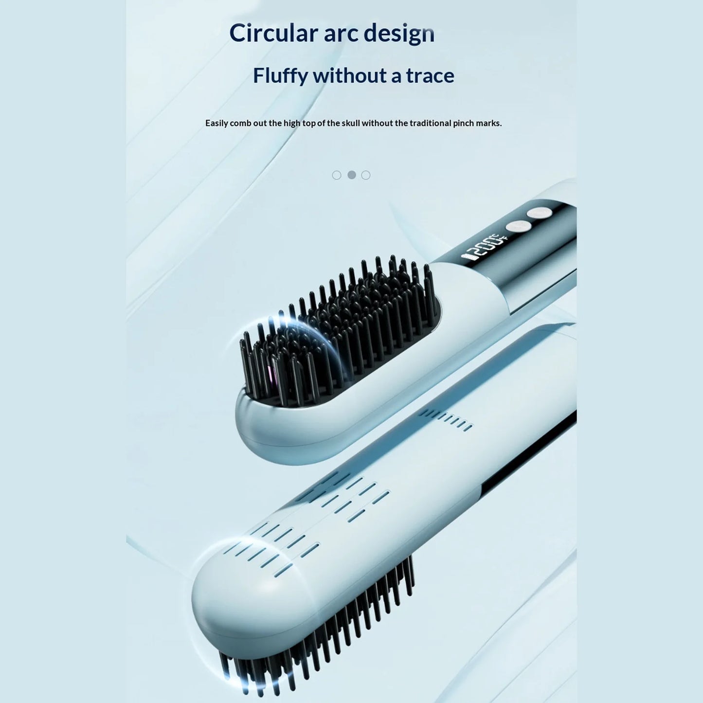 Cordless Hair Straightening Brush - USB Rechargeable