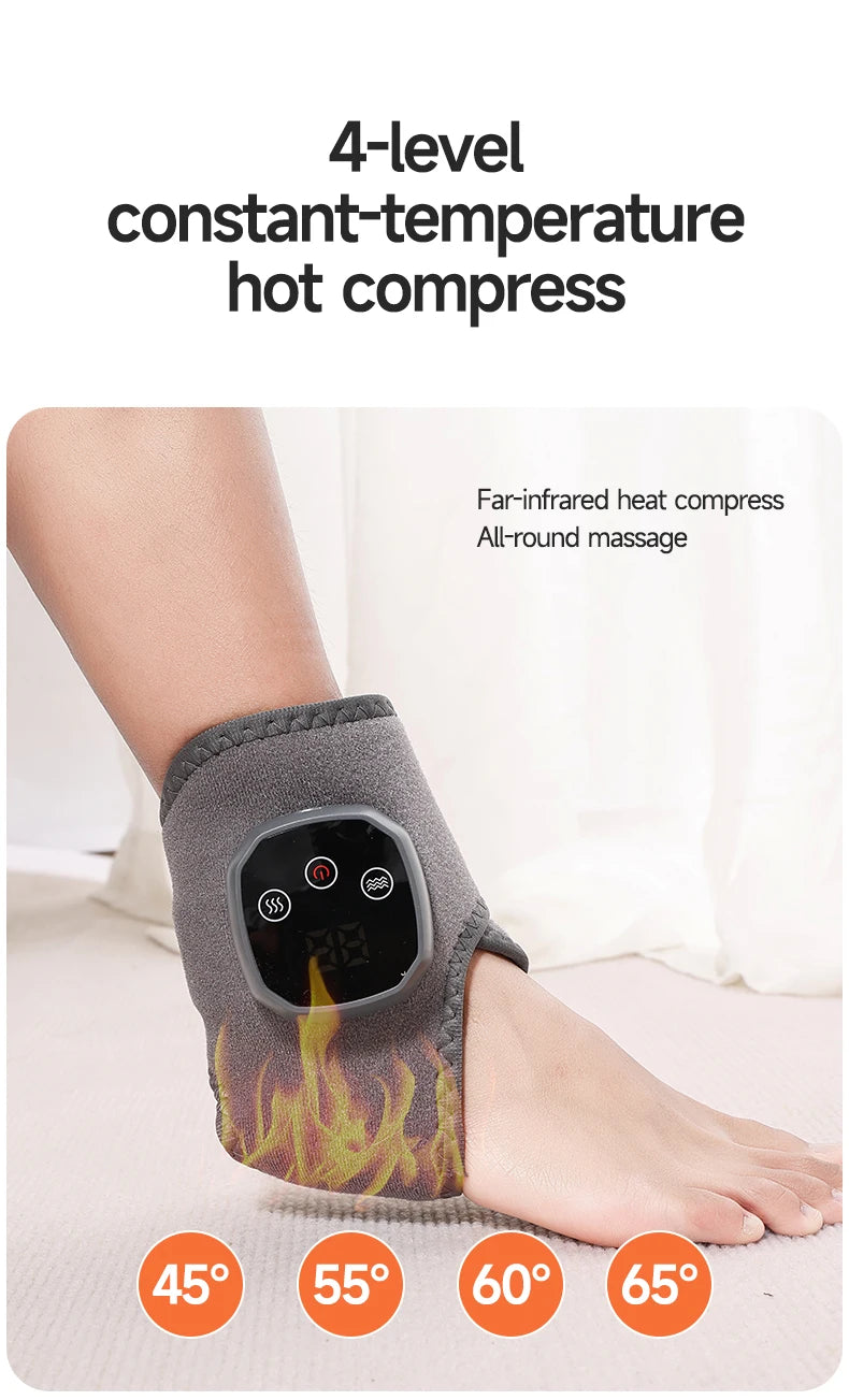 Electric Heat & Vibration Ankle Massager (Heated Wrap/Brace)