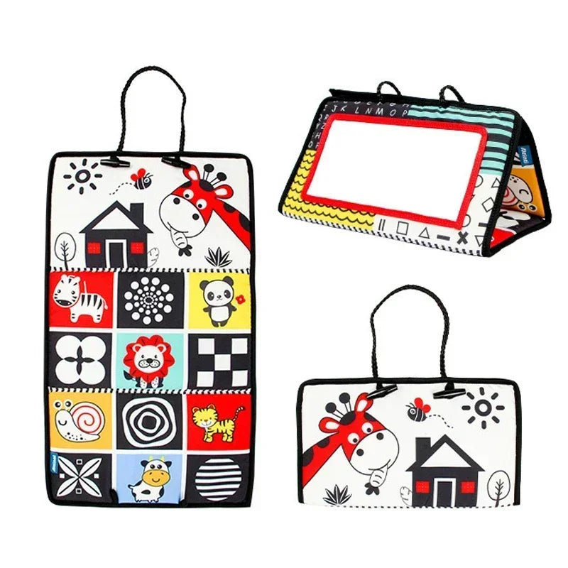 Black & White Tummy Time Sensory Floor Mirror