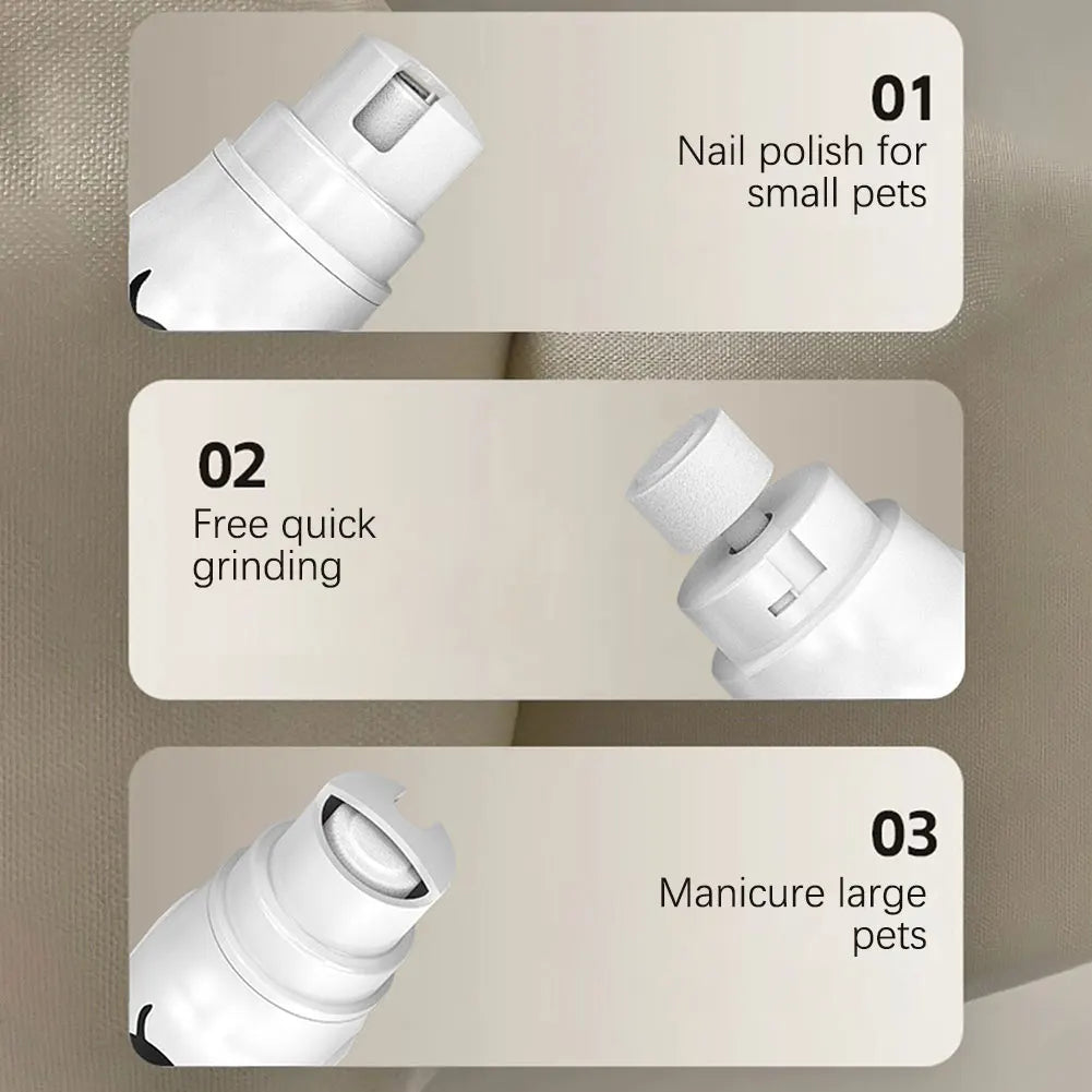 3-Speed Electric Pet Nail Grinder & Rechargeable Trimmer